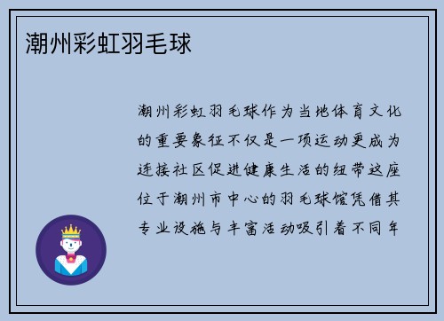 潮州彩虹羽毛球